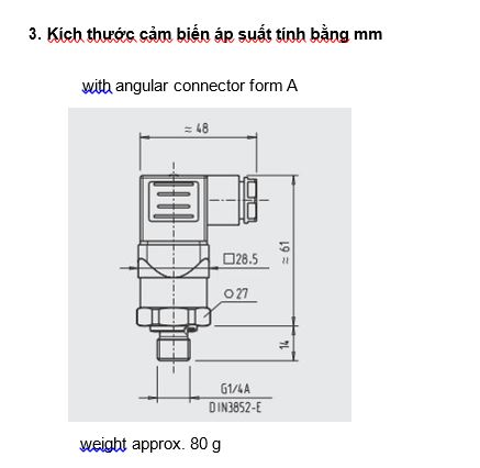 Cảm biến áp suất tiêu chuẩn CS 400